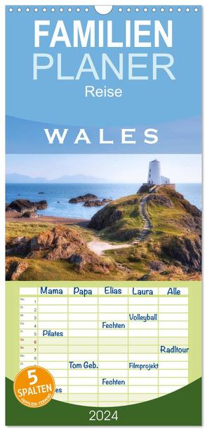 Familienplaner 2024 – Wales mit 5 Spalten (Wandkalender, 21 x 45 cm) CALVENDO von Kruse,  Joana