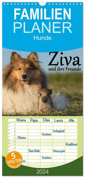 Familienplaner 2024 – Ziva und ihre Freunde mit 5 Spalten (Wandkalender, 21 x 45 cm) CALVENDO von Schmäing,  Werner