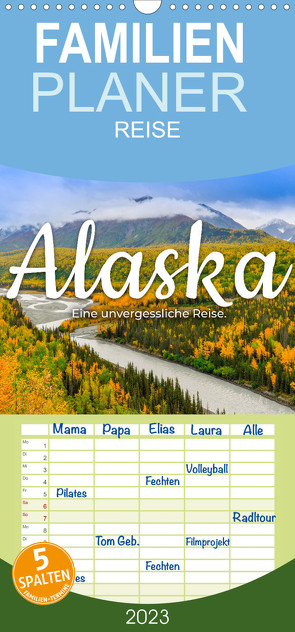 Familienplaner Alaska – Eine unvergessliche Reise. (Wandkalender 2023 , 21 cm x 45 cm, hoch) von SF