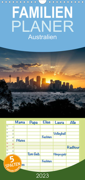 Familienplaner Australien (Wandkalender 2023 , 21 cm x 45 cm, hoch) von Gann (magann),  Markus