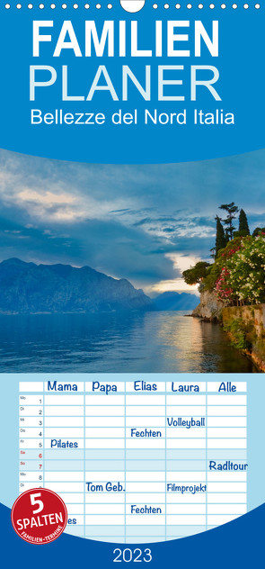 Familienplaner Bellezze del Nord Italia (Wandkalender 2023 , 21 cm x 45 cm, hoch) von Stenner,  Clemens