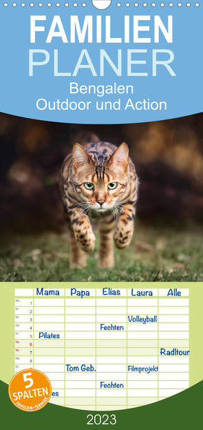 Familienplaner Bengalen Outdoor und Action (Wandkalender 2023 , 21 cm x 45 cm, hoch) von Krappweis,  Andreas