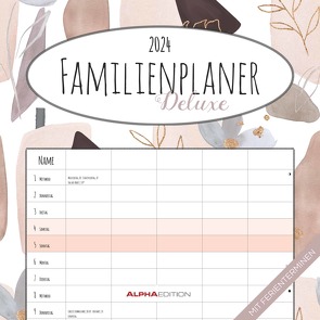 Familienplaner Deluxe 2024 – Broschürenkalender 30×30 cm (30×60 geöffnet) – Kalender mit Platz für Notizen – 5 Spalten – Bildkalender – Wandkalender