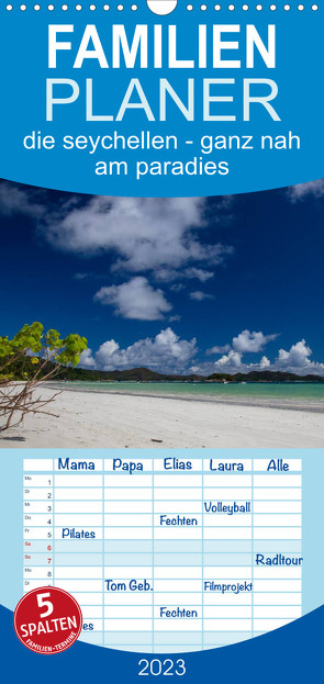 Familienplaner die seychellen – ganz nah am paradies (Wandkalender 2023 , 21 cm x 45 cm, hoch) von rsiemer