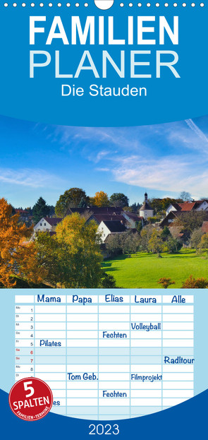 Familienplaner Die Stauden, Naturpark in den westlichen Wälder Augsburgs (Wandkalender 2023 , 21 cm x 45 cm, hoch) von Böck,  Herbert