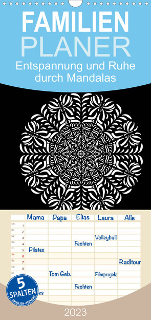 Familienplaner Entspannung und Ruhe durch Mandalas (Wandkalender 2023 , 21 cm x 45 cm, hoch) von Langenkamp,  Heike