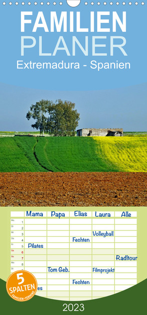 Familienplaner Extremadura Spanien (Wandkalender 2023 , 21 cm x 45 cm, hoch) von insideportugal