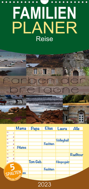 Familienplaner Farben der Bretagne (Wandkalender 2023 , 21 cm x 45 cm, hoch) von Cross,  Martina