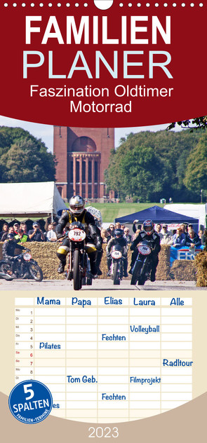 Familienplaner Faszination Oldtimer Motorrad – Momentaufnahmen von Hamburger Stadtparkrennen (Wandkalender 2023 , 21 cm x 45 cm, hoch) von Käufer,  Stephan