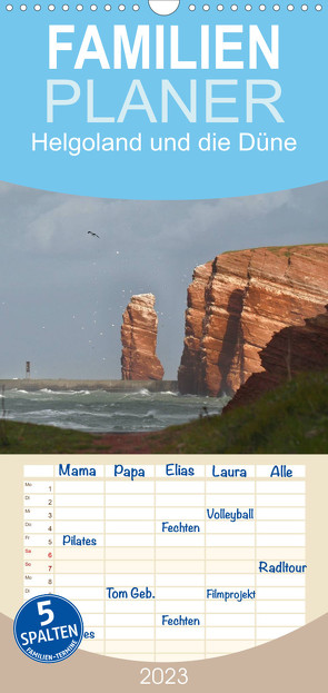 Familienplaner Helgoland und die Düne (Wandkalender 2023 , 21 cm x 45 cm, hoch) von el.kra-photographie