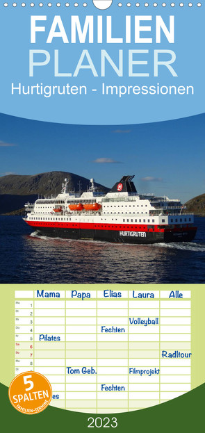 Familienplaner Impressionen von Norwegen entlang der Hurtigruten (Wandkalender 2023 , 21 cm x 45 cm, hoch) von kattobello