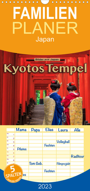 Familienplaner Kyotos Tempel – Bilder aus Japan (Wandkalender 2023 , 21 cm x 45 cm, hoch) von Pappon,  Stefanie