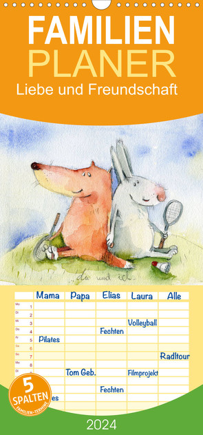 Familienplaner Liebe und Freundschaft (Wandkalender 2024 , 21 cm x 45 cm, hoch) von Tiukkel,  Svetlana