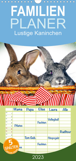 Familienplaner Lustige Kaninchen (Wandkalender 2023 , 21 cm x 45 cm, hoch) von www.eugenfoto.eu