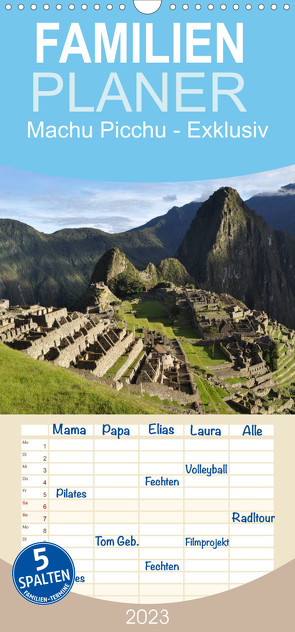 Familienplaner Machu Picchu – Exklusiv (Wandkalender 2023 , 21 cm x 45 cm, hoch) von Louis,  Fabu