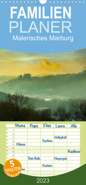 Familienplaner Malerisches Marburg (Wandkalender 2023 , 21 cm x 45 cm, hoch) von Kremer,  Frank