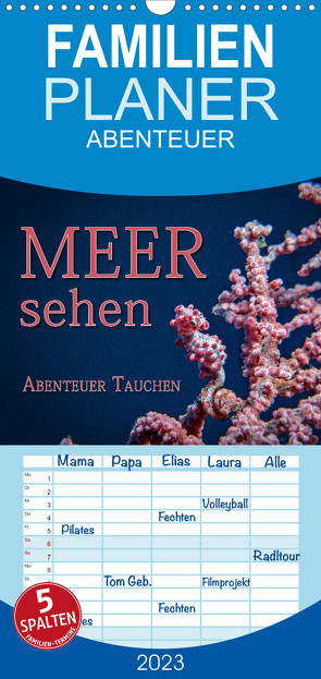 Familienplaner Meer sehen – Abenteuer Tauchen (Wandkalender 2023 , 21 cm x 45 cm, hoch) von Gödecke,  Dieter