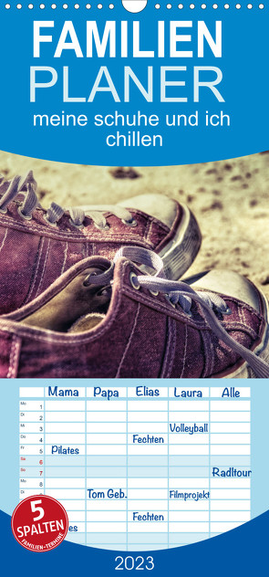 Familienplaner meine schuhe und ich chillen (Wandkalender 2023 , 21 cm x 45 cm, hoch) von aplowski,  andrea