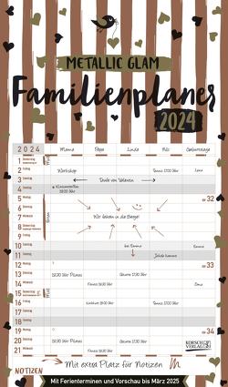 Familienplaner Metallic Glam 2024 von Korsch Verlag