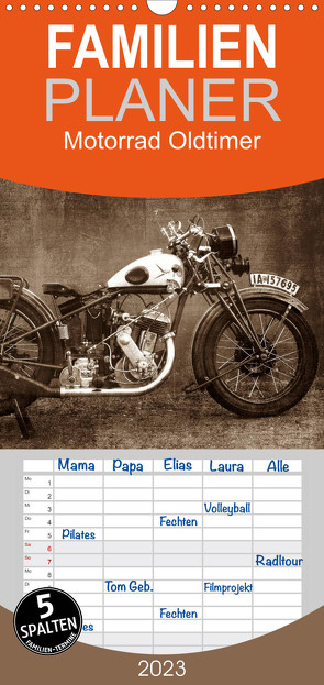 Familienplaner Motorrad Oldtimer (Wandkalender 2023 , 21 cm x 45 cm, hoch) von Siebenhühner,  Gabi