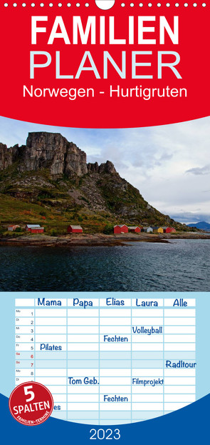 Familienplaner Norwegen – Hurtigruten (Wandkalender 2023 , 21 cm x 45 cm, hoch) von Enders,  Borg