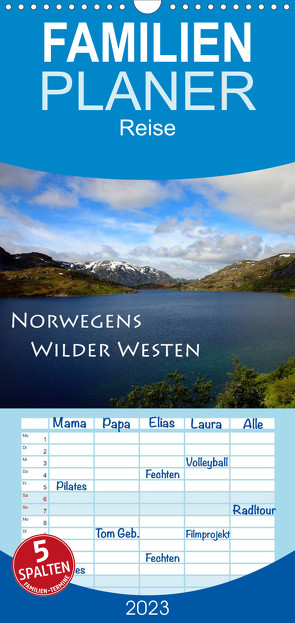 Familienplaner Norwegens Wilder Westen (Wandkalender 2023 , 21 cm x 45 cm, hoch) von Seidl,  Helene