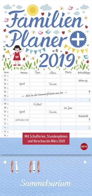 Familienplaner plus Clips – Kalender 2019 von Heye