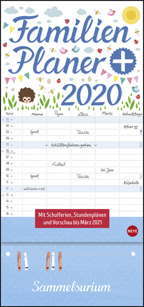 Familienplaner plus Clips Kalender 2020 von Heye