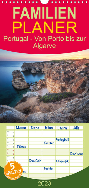 Familienplaner Portugal – Von Porto bis zur Algarve (Wandkalender 2023 , 21 cm x 45 cm, hoch) von Claude Castor I 030mm-photography,  Jean