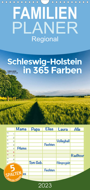 Familienplaner Schleswig-Holstein in 365 Farben (Wandkalender 2023 , 21 cm x 45 cm, hoch) von Jansen,  Thomas