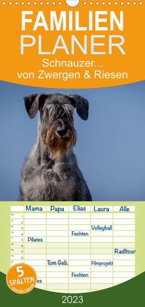 Familienplaner Schnauzer… von Zwergen und Riesen 2023 (Wandkalender 2023 , 21 cm x 45 cm, hoch) von Janz,  Michael