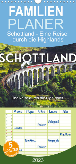 Familienplaner Schottland – Eine Reise durch die Highlands. (Wandkalender 2023 , 21 cm x 45 cm, hoch) von SF