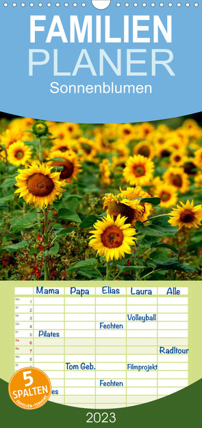 Familienplaner Sonnenblumen (Wandkalender 2023 , 21 cm x 45 cm, hoch) von Schulz,  Dorothea