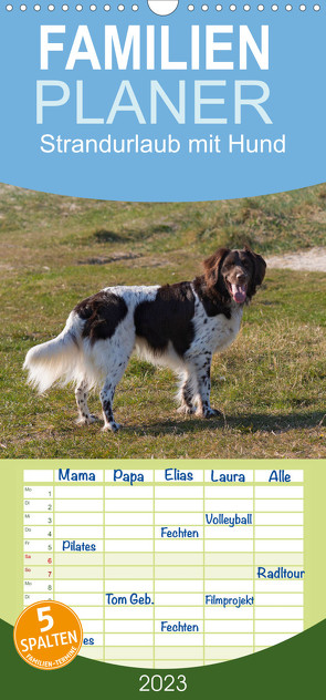 Familienplaner Strandurlaub mit Hund (Wandkalender 2023 , 21 cm x 45 cm, hoch) von Bollich,  Heidi