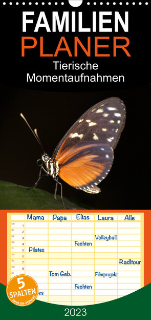 Familienplaner Tierische Momentaufnahmen (Wandkalender 2023 , 21 cm x 45 cm, hoch) von Krakowski,  Conny