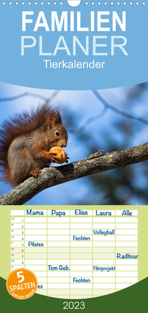 Familienplaner Tierkalender 2023 (Wandkalender 2023 , 21 cm x 45 cm, hoch) von Tschöpe,  Frank