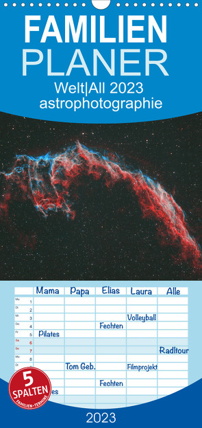 Familienplaner Welt All 2023 astrophotographie (Wandkalender 2023 , 21 cm x 45 cm, hoch) von Schediwy,  David