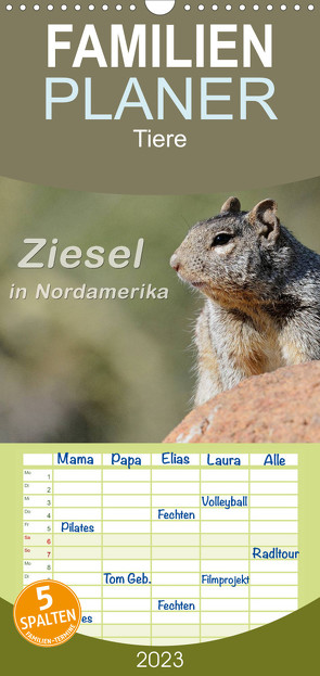 Familienplaner Ziesel in Nordamerika (Wandkalender 2023 , 21 cm x 45 cm, hoch) von Wilczek,  Dieter-M.