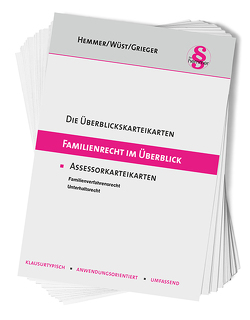 Überblickskarteikarten Assessor: Familienrecht im Überblick von ADAM, Hemmer,  Karl-Edmund, Wüst,  Achim