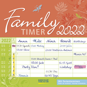 Family Timer – Floral 2022 von Korsch Verlag