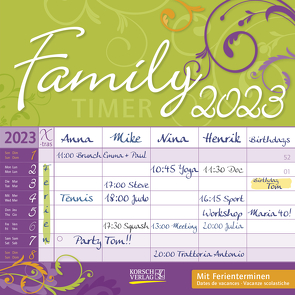 Family Timer – Floral 2023 von Korsch Verlag
