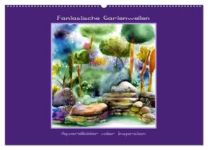 Fantastische Gartenwelten – Aquarellbilder voller Inspiration (Wandkalender 2024 DIN A2 quer), CALVENDO Monatskalender von IssaBild,  IssaBild