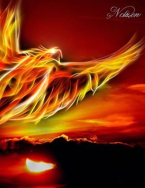 Fantasy Notizbuch: Phoenix – weiße Seiten mit Eckmotiv von Sternenfeuer,  Samuriel