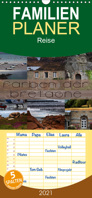 Farben der Bretagne – Familienplaner hoch (Wandkalender 2021 , 21 cm x 45 cm, hoch) von Cross,  Martina