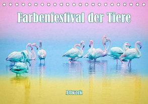 Farbenfestival der Tiere – Artwork (Tischkalender 2023 DIN A5 quer) von Brunner-Klaus,  Liselotte