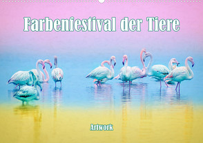 Farbenfestival der Tiere – Artwork (Wandkalender 2023 DIN A2 quer) von Brunner-Klaus,  Liselotte