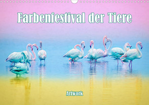 Farbenfestival der Tiere – Artwork (Wandkalender 2023 DIN A3 quer) von Brunner-Klaus,  Liselotte