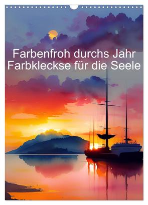 Farbenfroh durchs Jahr 2024 – Farbkleckse für die Seele (Wandkalender 2024 DIN A3 hoch), CALVENDO Monatskalender von Zachrau,  Anja