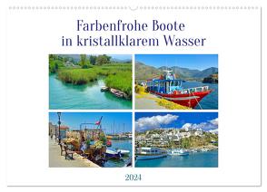 Farbenfrohe Boote in kristallklarem Wasser (Wandkalender 2024 DIN A2 quer), CALVENDO Monatskalender von Kleemann,  Claudia