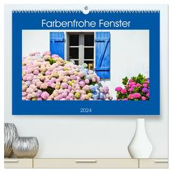 Farbenfrohe Fenster (hochwertiger Premium Wandkalender 2024 DIN A2 quer), Kunstdruck in Hochglanz von Schmidt,  Brinja